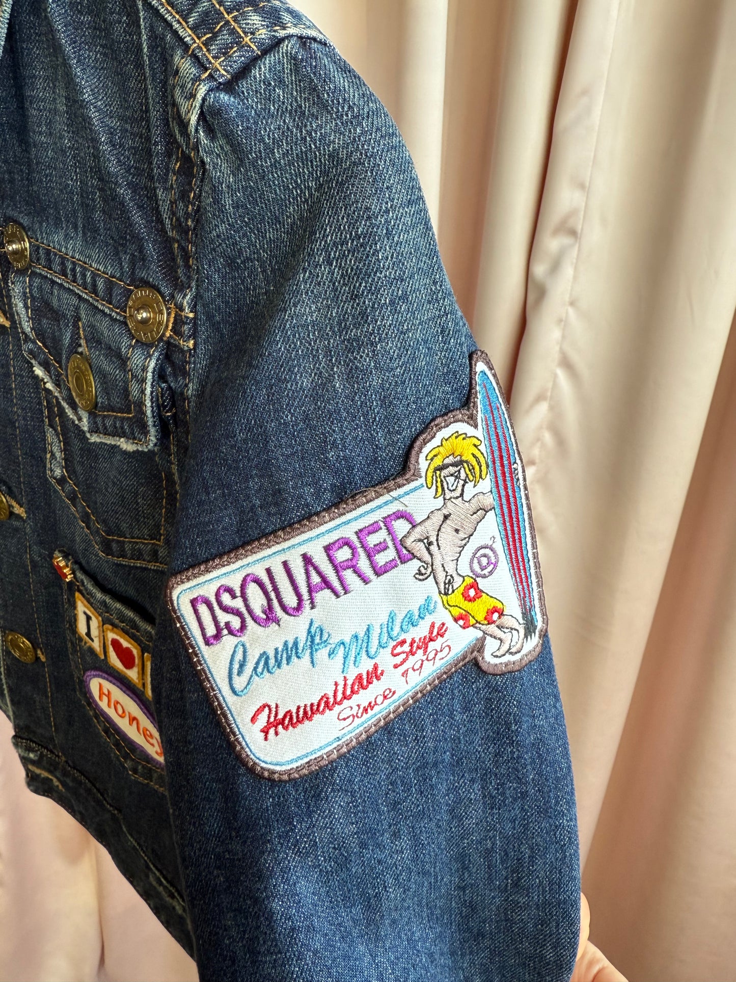 Dsquared² S/S 2005 Patched Dark Wash Denim Jacket