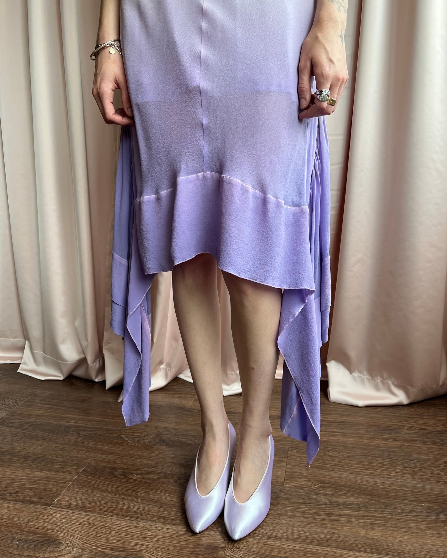 Limi Feu Peach & Lavender Ombré Silk Dress