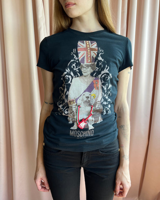 Moschino Jeans Queen Elizabeth Graphic T-Shirt