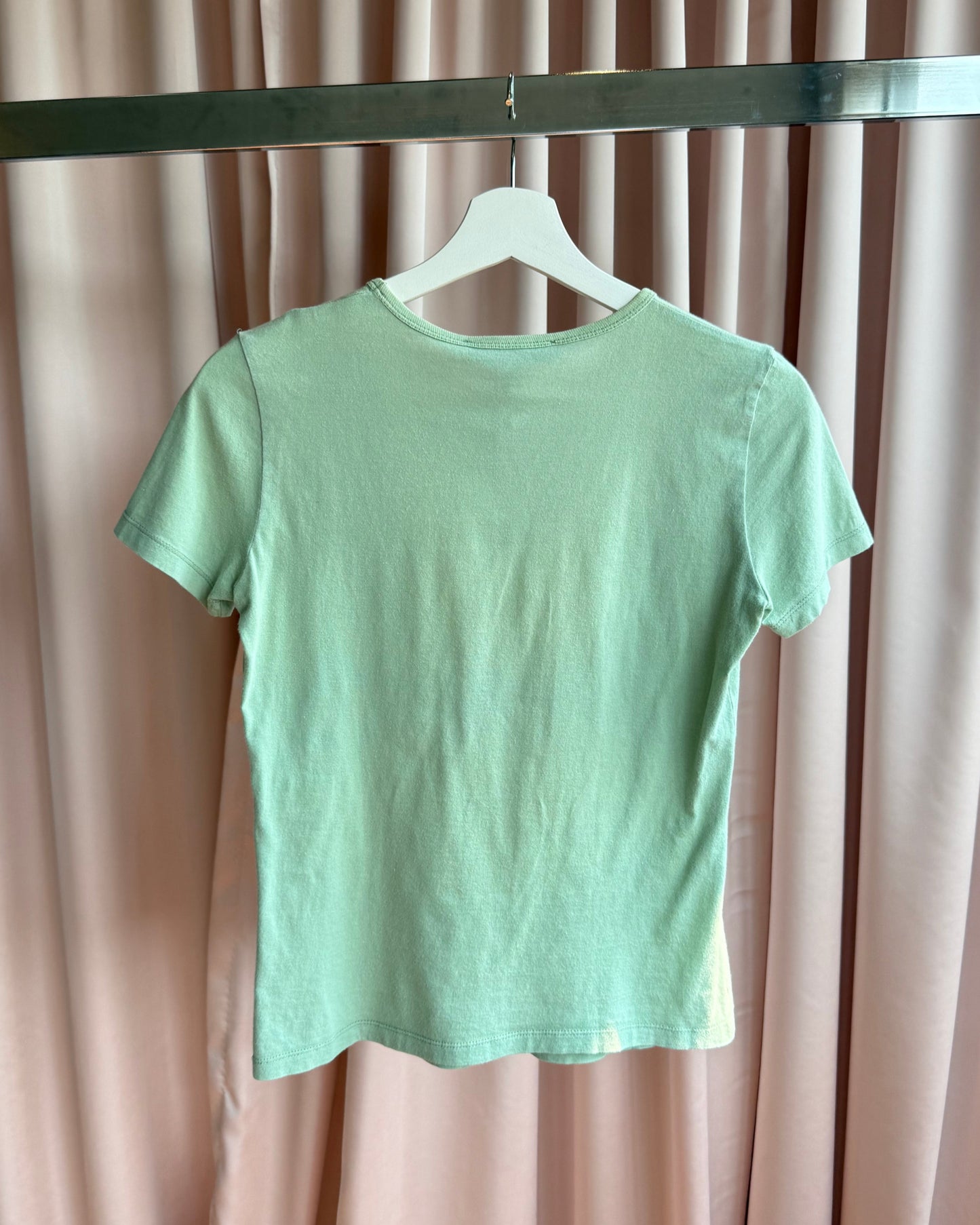 See by Chloé Rhinestone Logo Mint T-Shirt