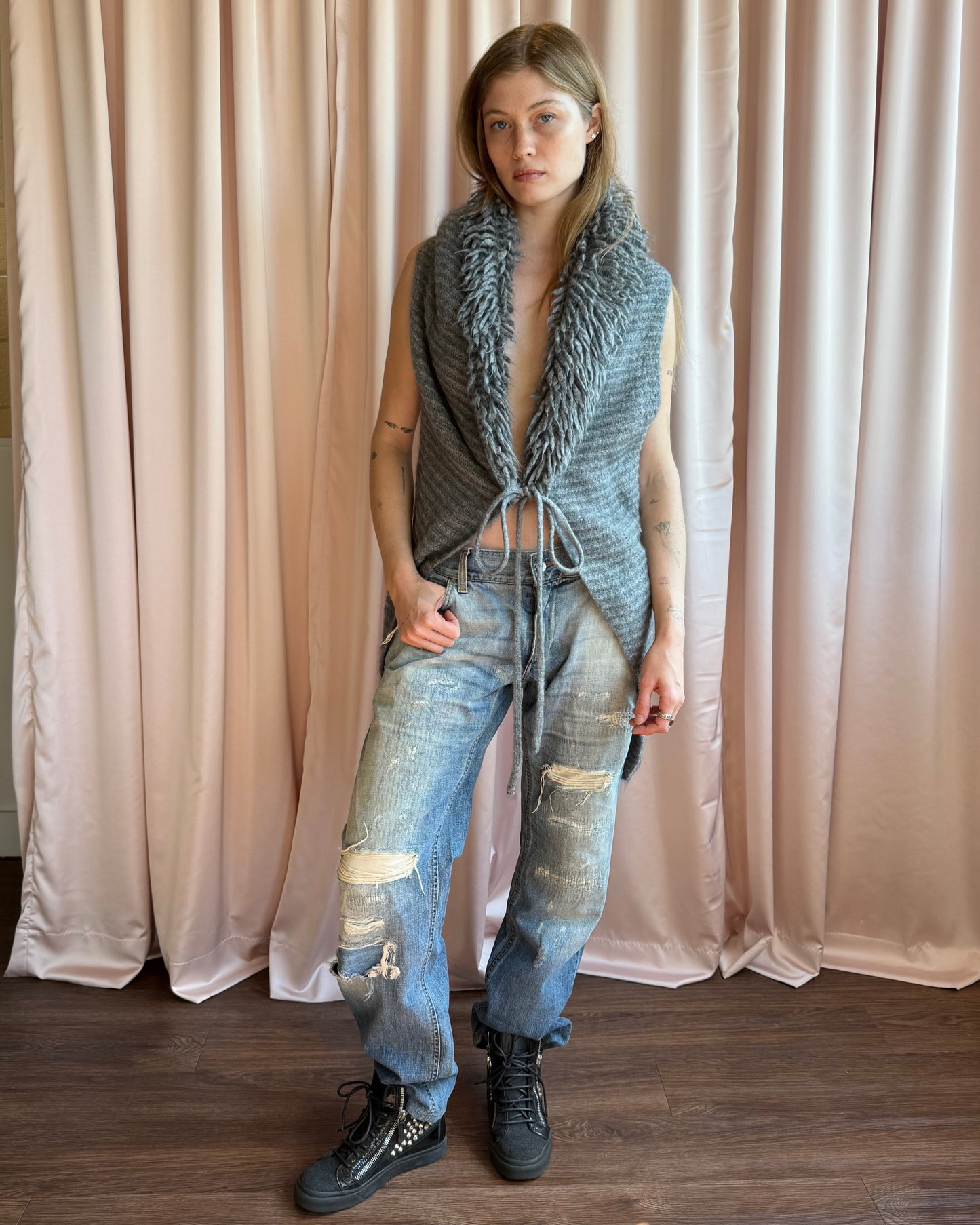 Dolce & Gabbana Distressed Light Wash Denim