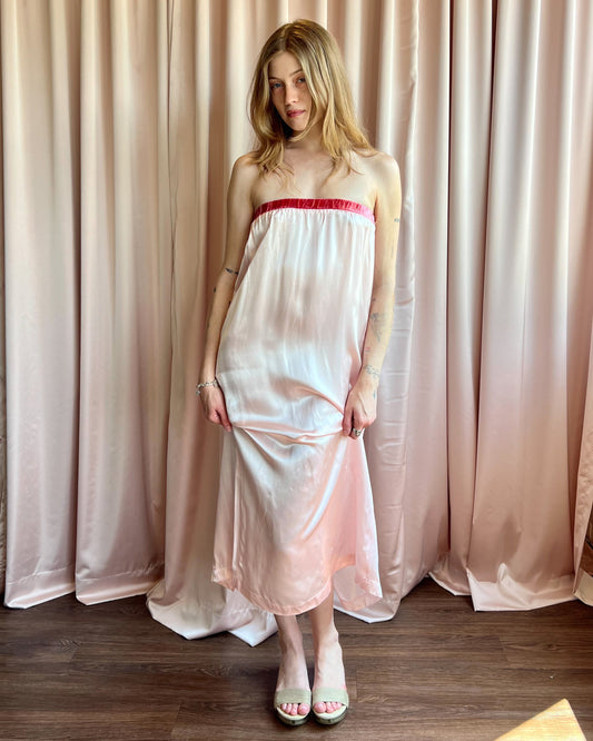 Maison Martin Margiela 6 S/S 1999 Pink Satin Maxi Skirt