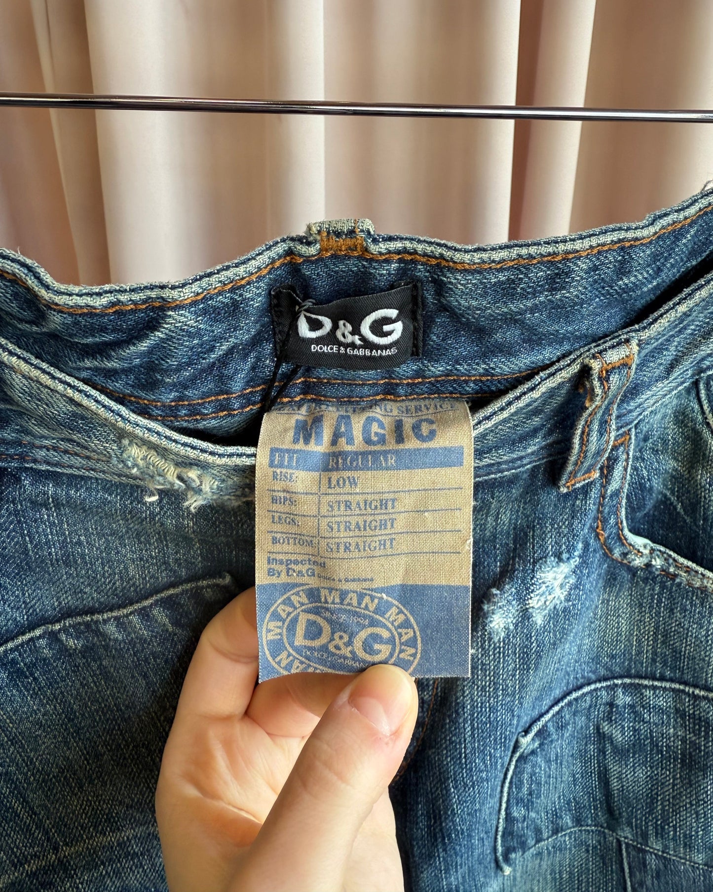 D&G 2000's Distressed Mud Wash Patchwork Denim