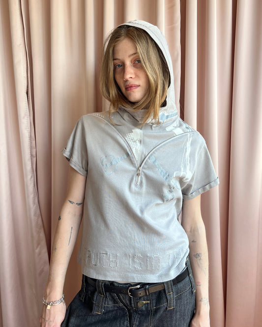 Marithé + François Girbaud Hooded Zipper Top