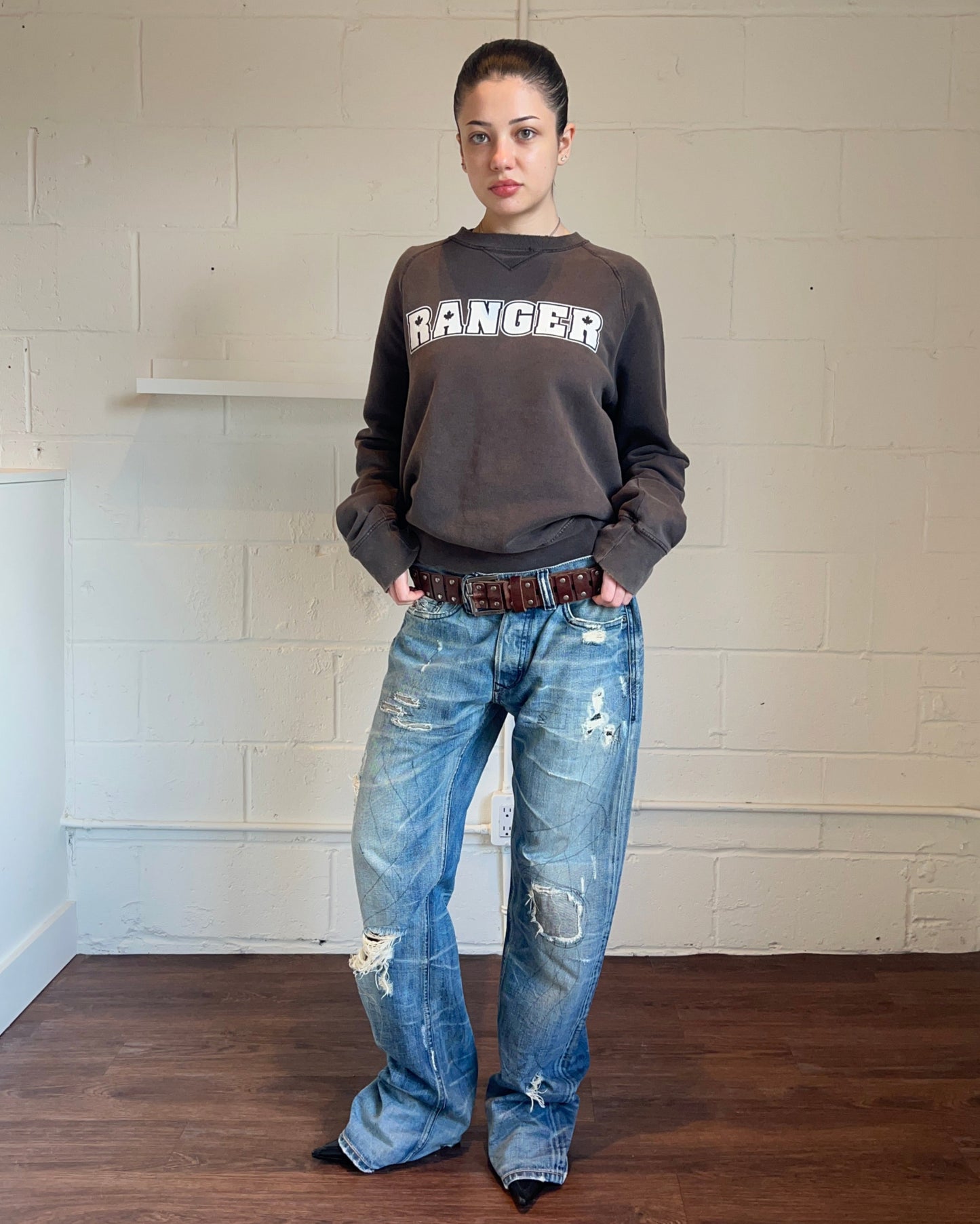 Diesel Distressed Embroidered Denim