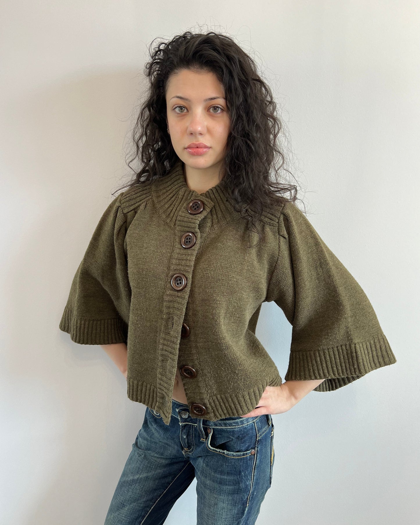 Green Knit Cardigan
