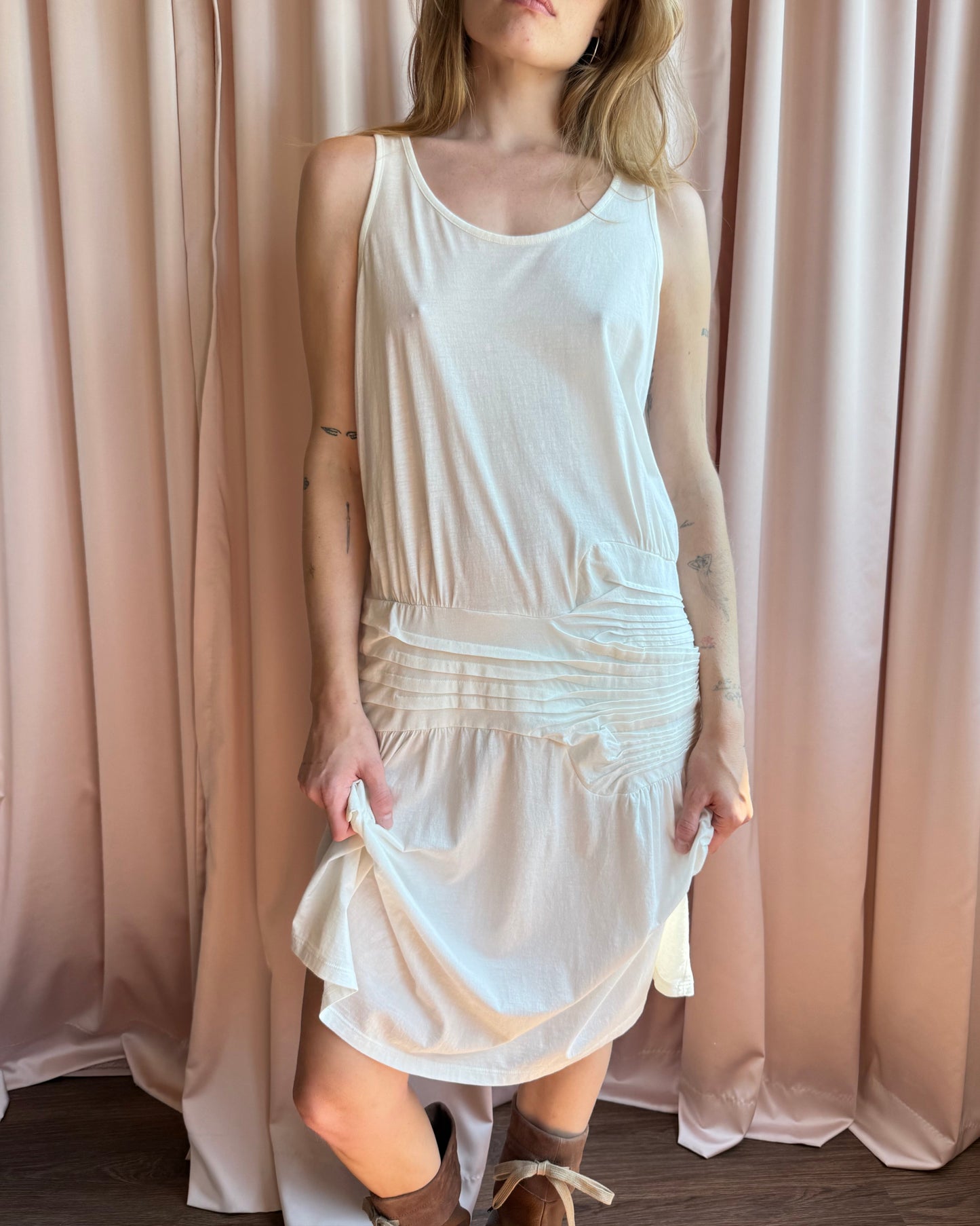 Tsumori Chisato White Cotton Tank Dress