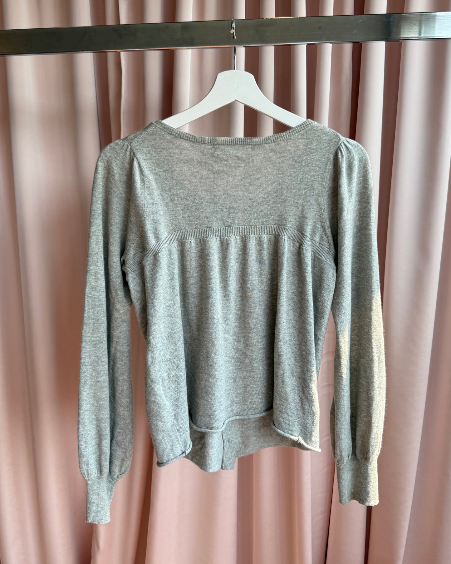 Tsumori Chisato Grey Knit Babydoll Long Sleeve Top