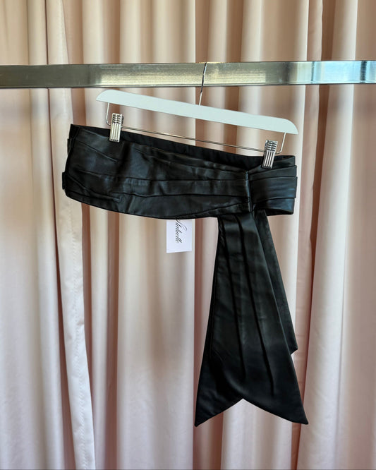 Marc Jacobs Wide Black Leather Sash Belt