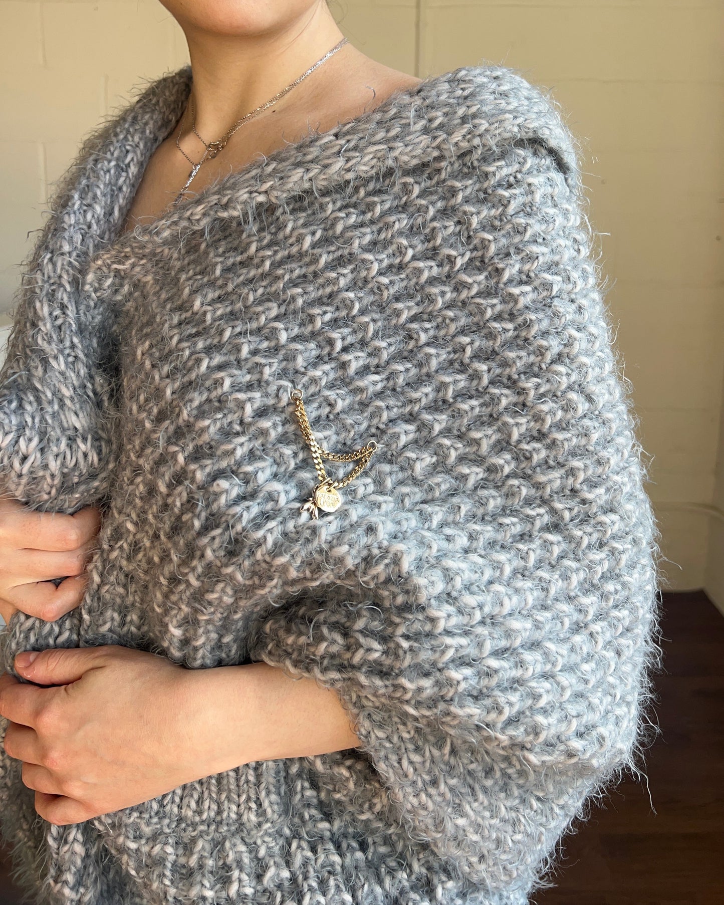 Italian Designer Knit Open Cardigan