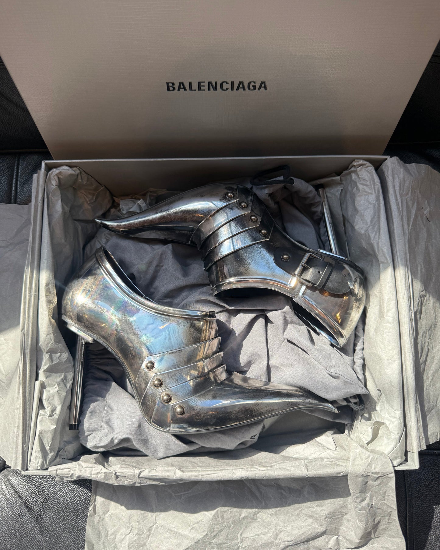 Balenciaga F/W 2021 Afterworld Chevalier Armor Heels