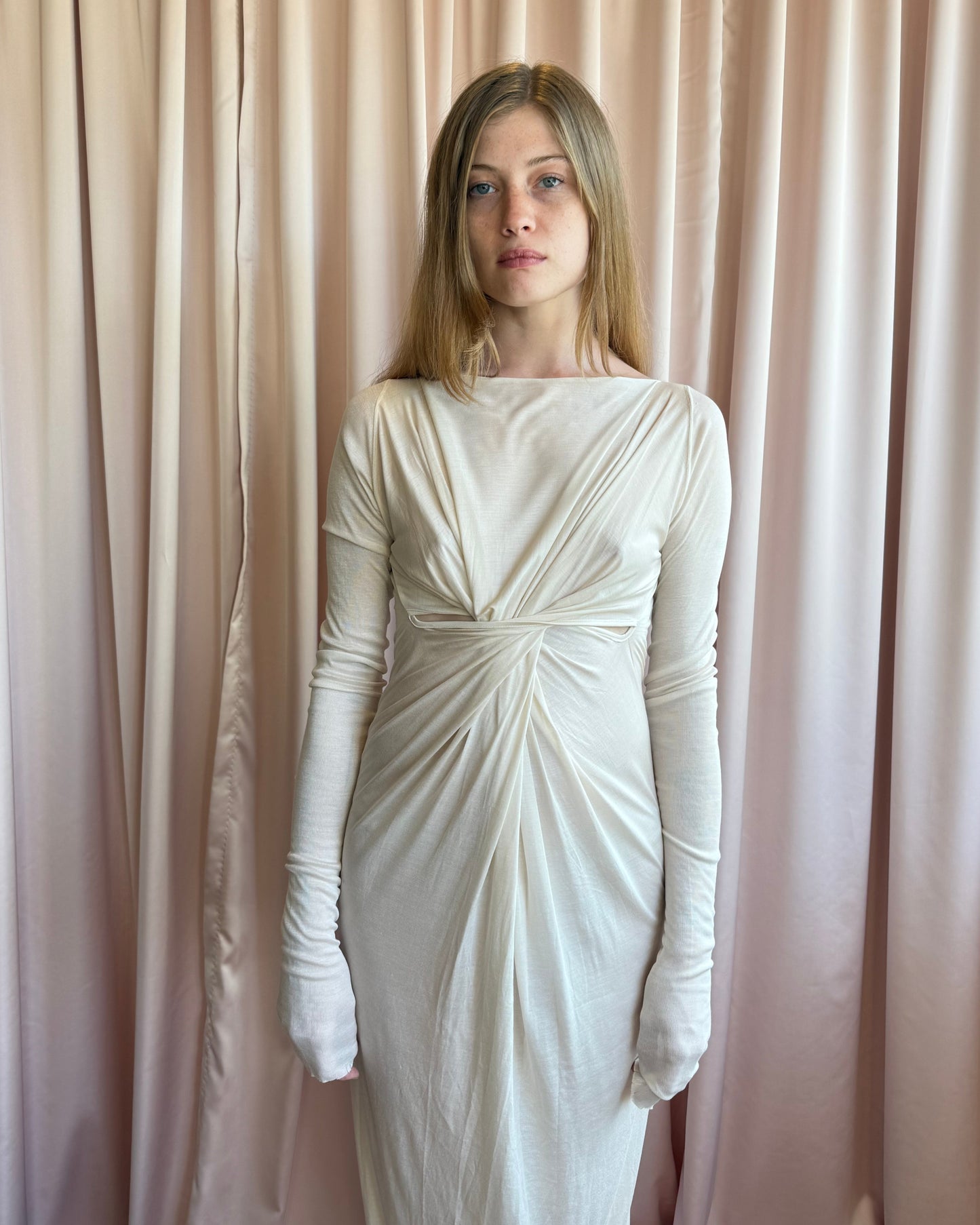 Rick Owens Lilies Silk Jersey Full Length Dress