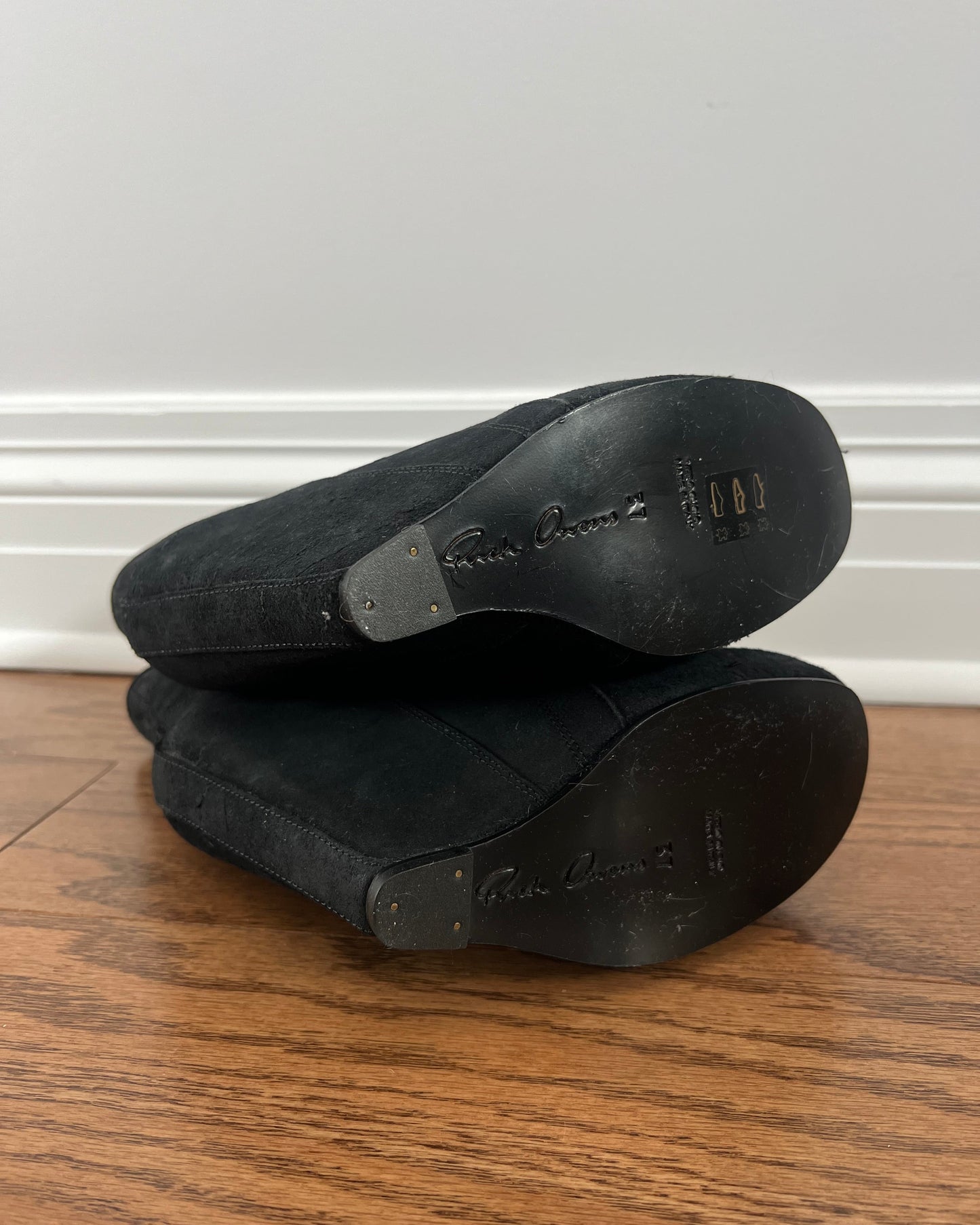 Rick Owens F/W 2010 Black Suede Wedge Platform Boots