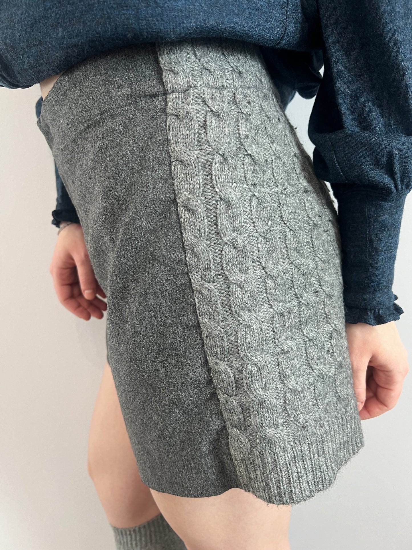 Tsumori Chisato Grey Cable Knit Shorts
