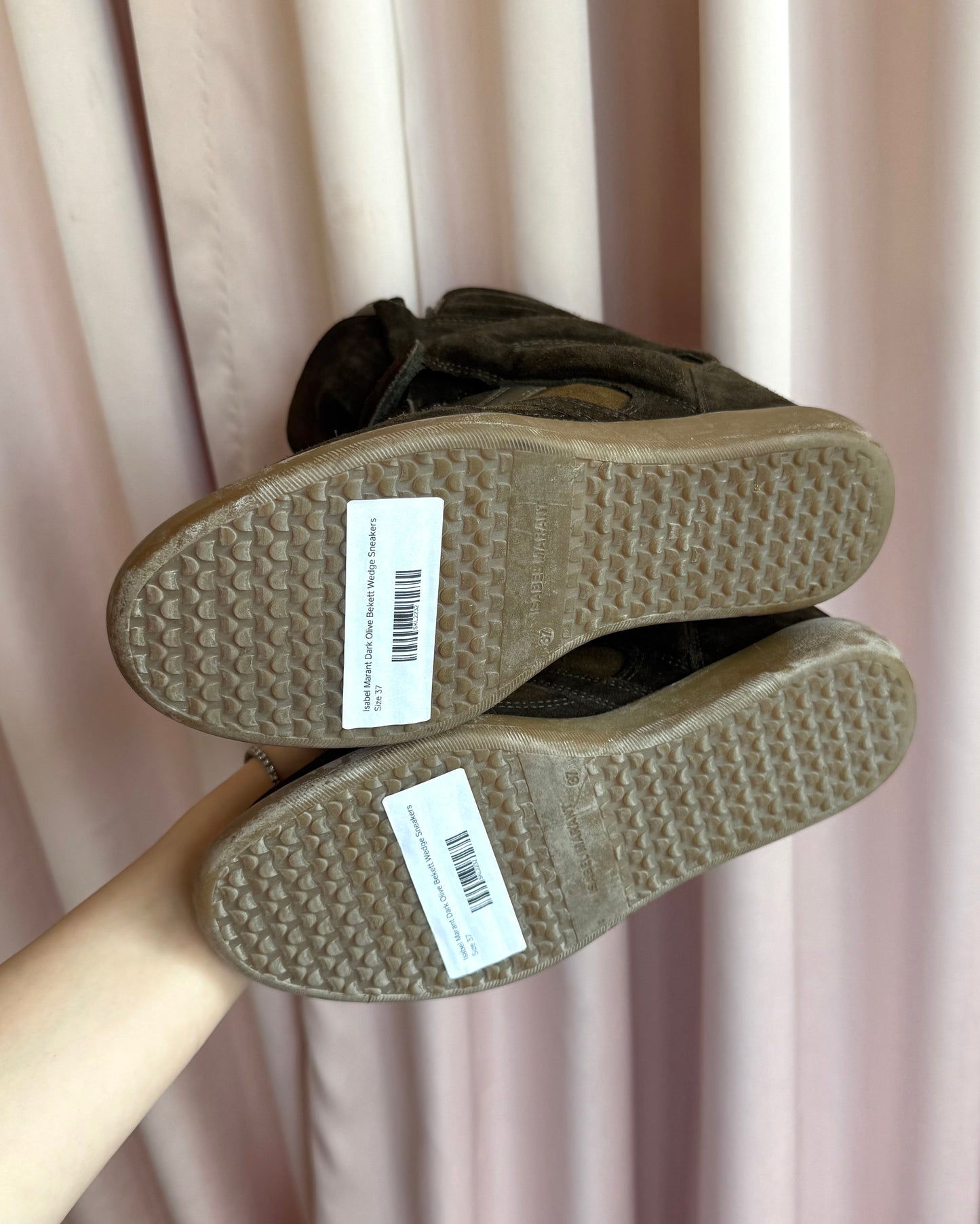 Isabel Marant Bekett Dark Olive Wedge Sneakers