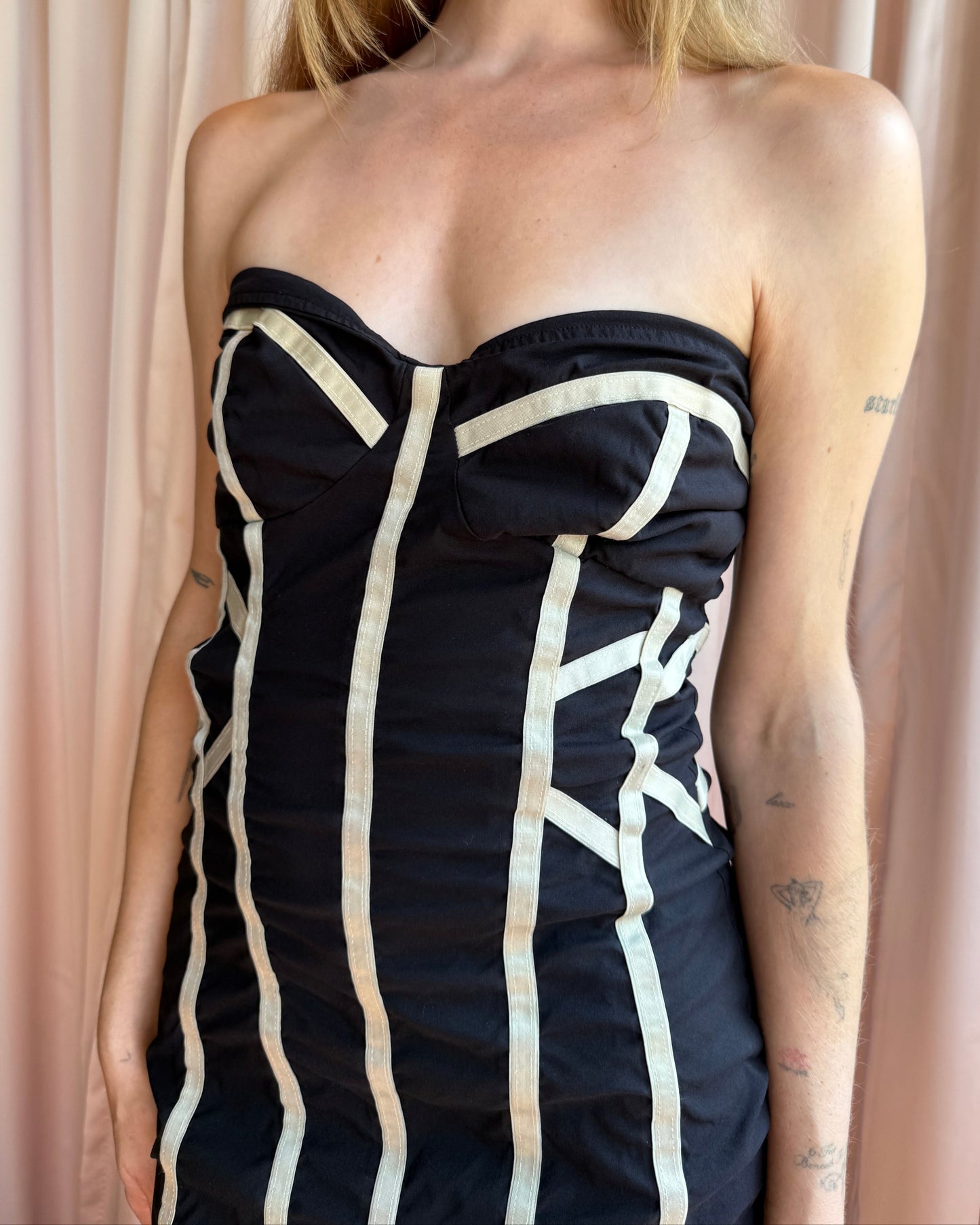 Brazilian Brand Caged Bustier Mini Dress