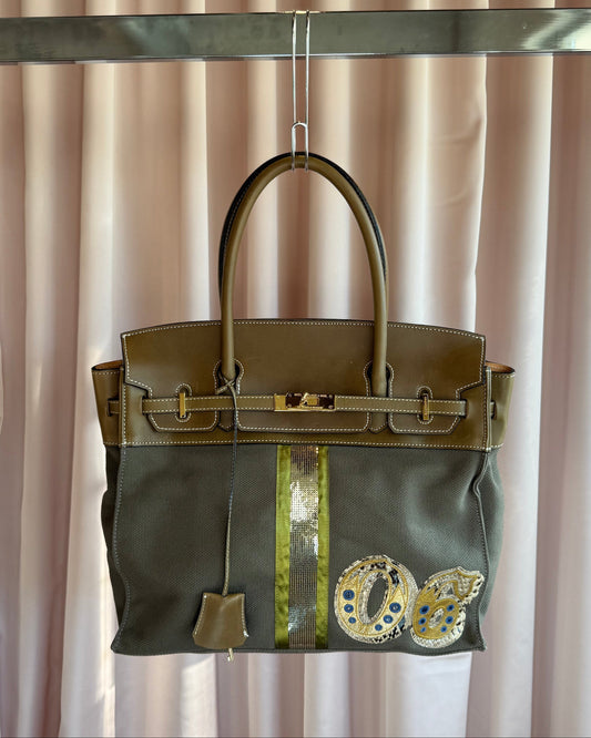 Japanese Brand “06” Sequins Patched Handbag