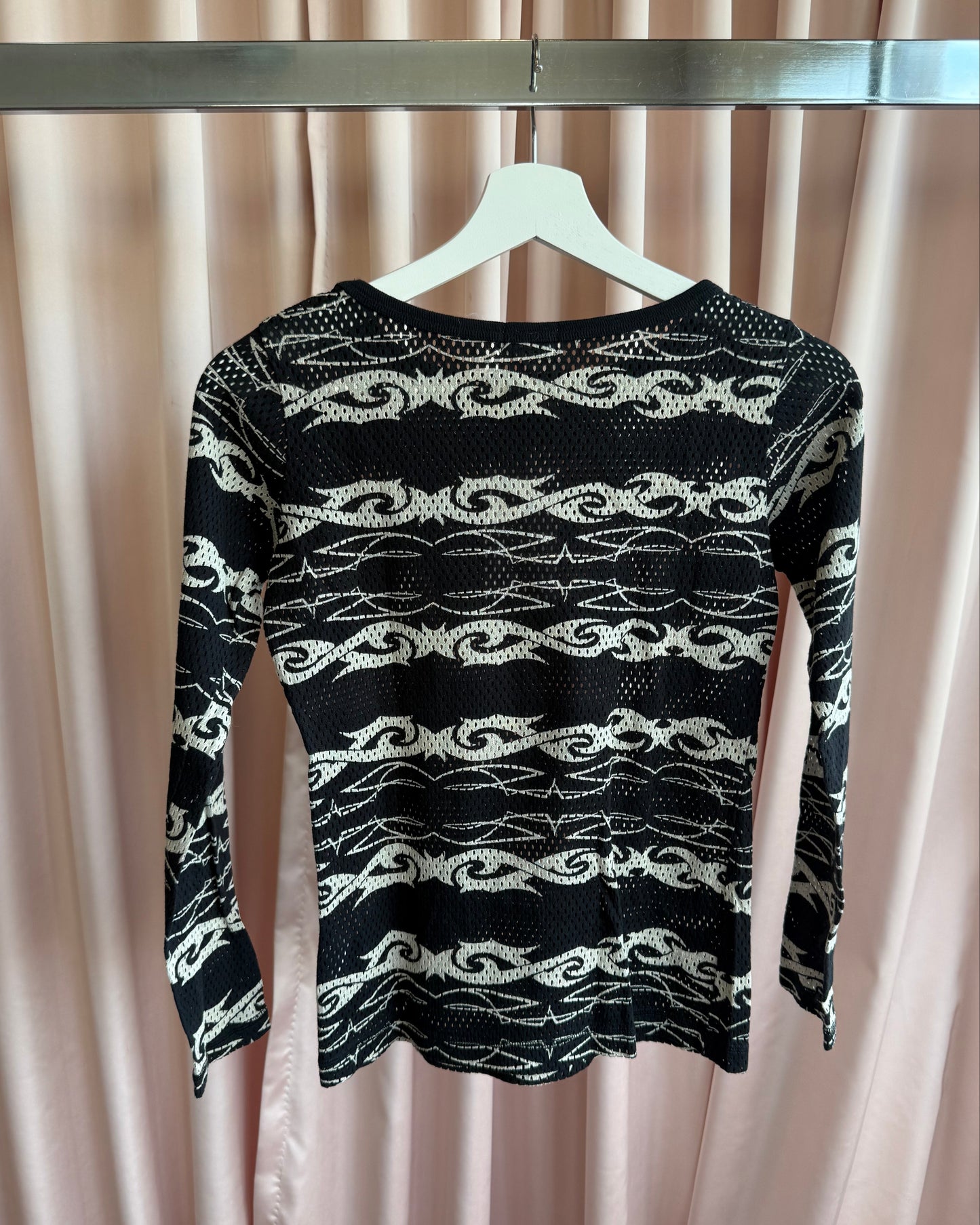 Hysterics 90's Tribal Tattoo Print Long Sleeve Top