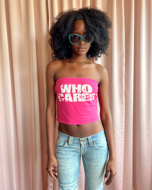 Dsquared² S/S 2004 "Who Cares" Pink Tube Top