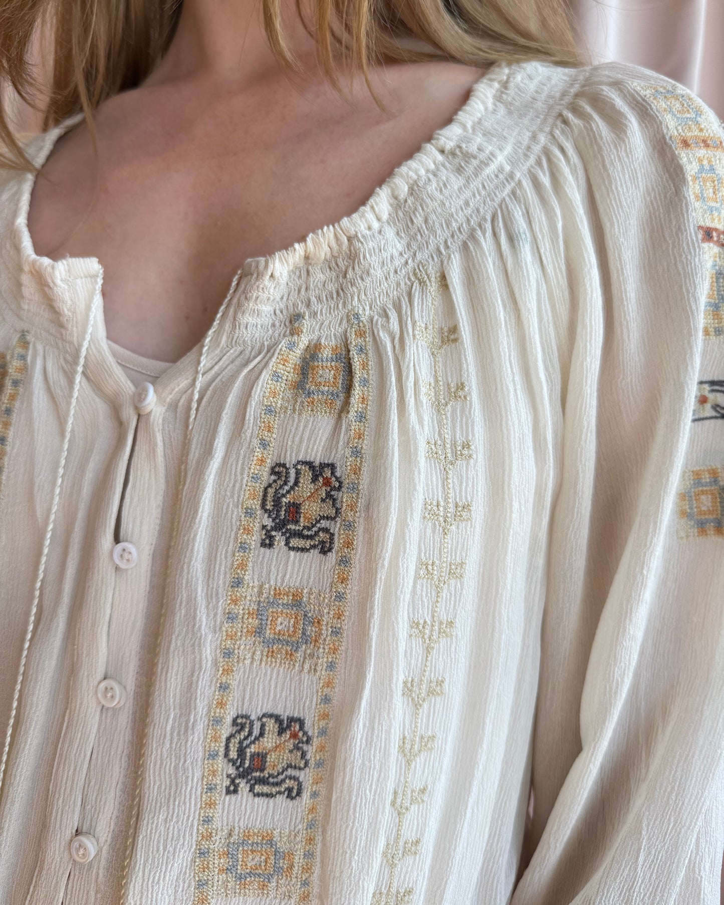 Silk Embroidered Mini Dress