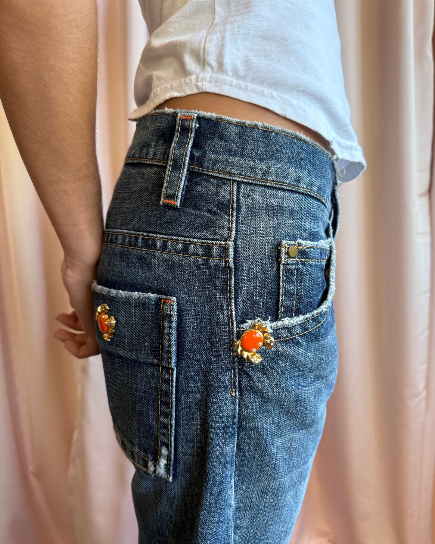 Dsquared² S/S 2005 Crab Embellished Cropped Denim