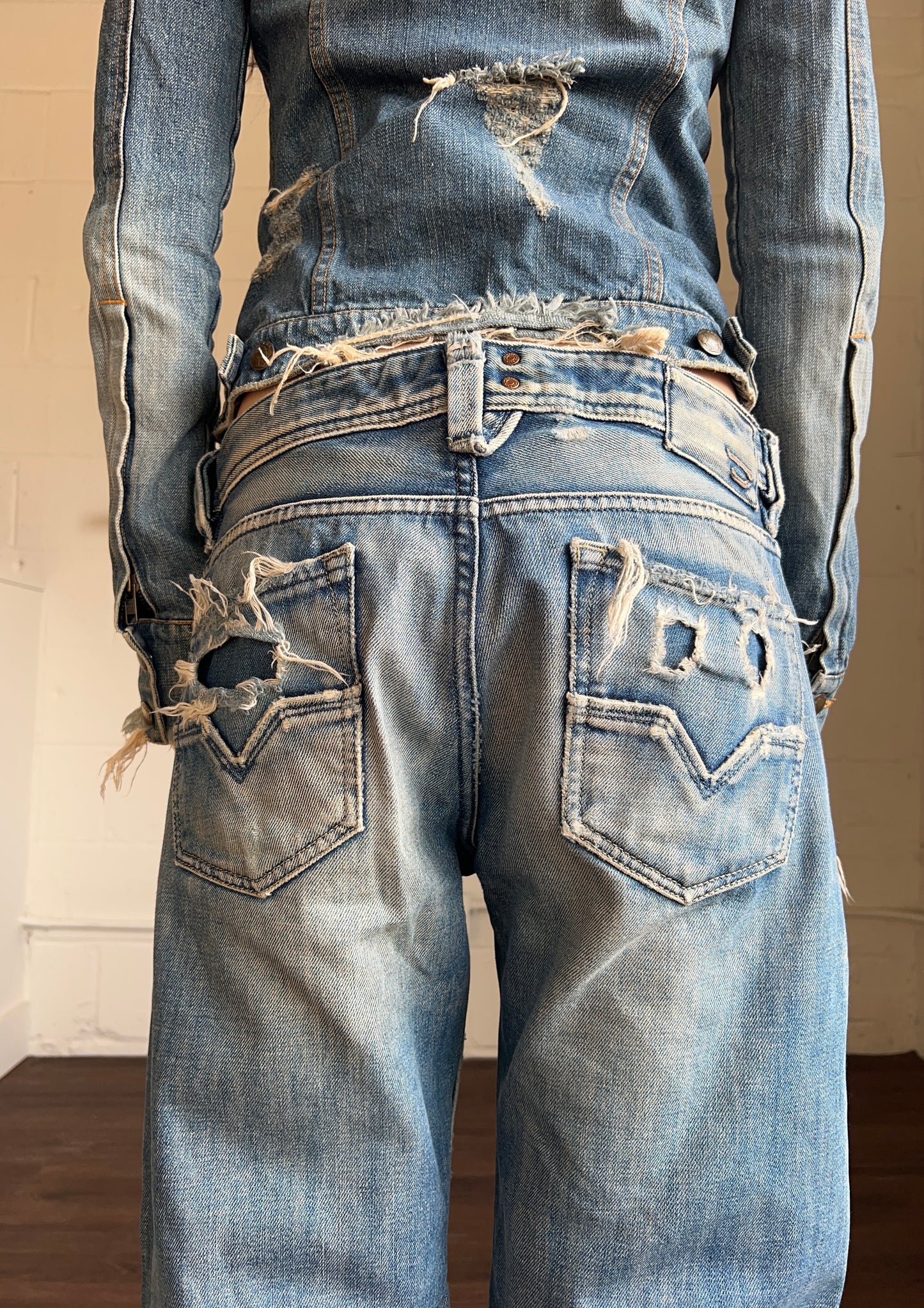 Diesel Distressed Light Wash Denim