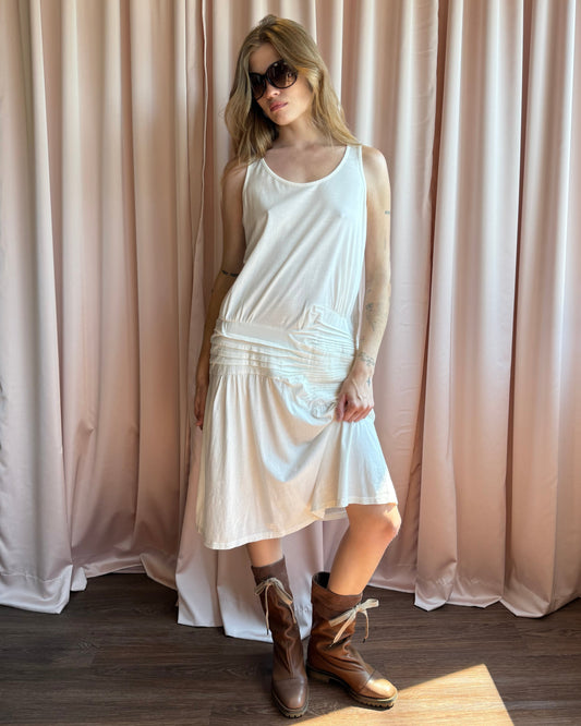 Tsumori Chisato White Cotton Tank Dress