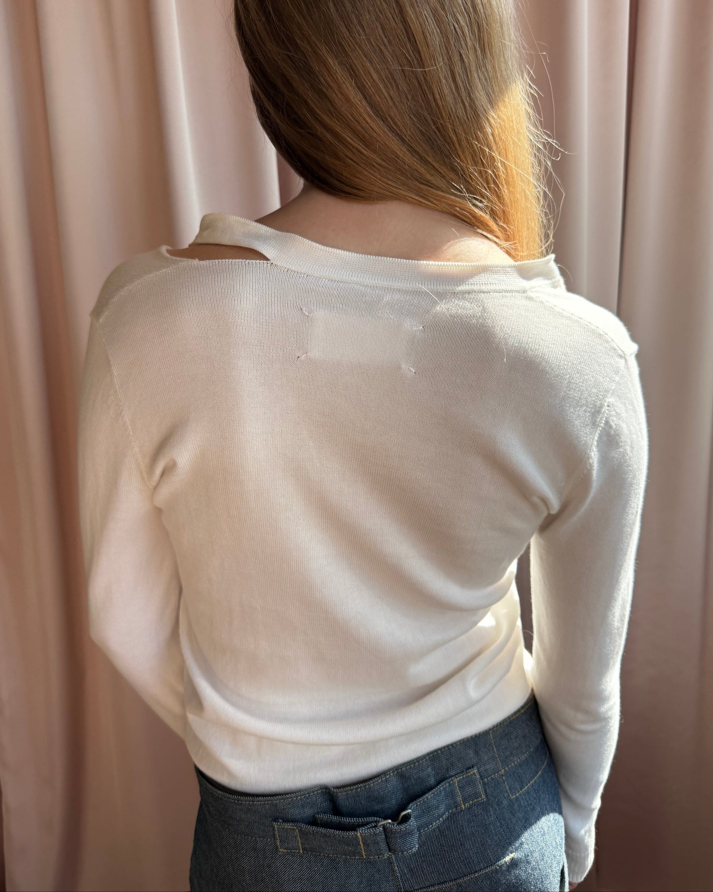 Maison Martin Margiela S/S 2007 Wired Collar Slashed V-Neck Knit Sweater