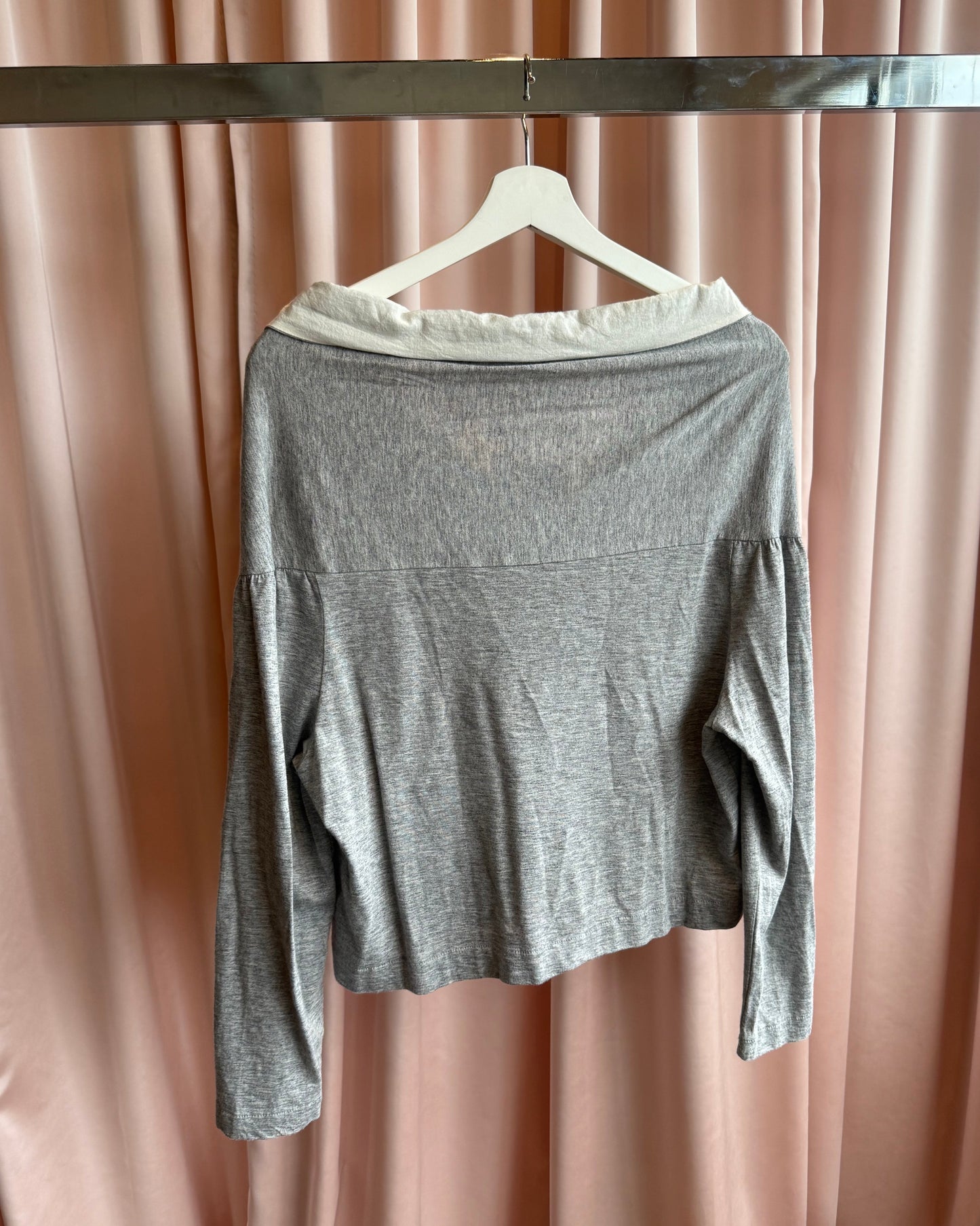 Comme des Garçons tricot Grey Collared Long Sleeve Tie Top