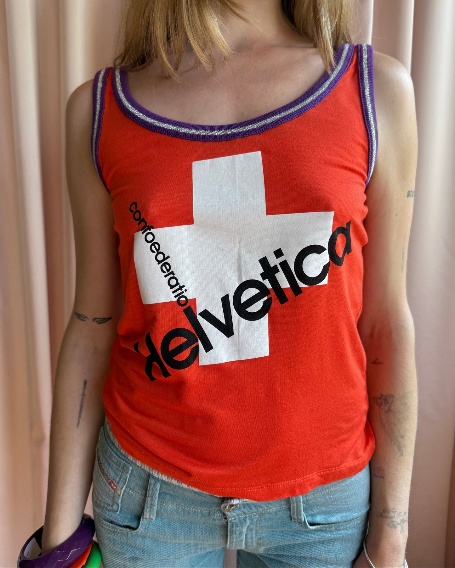 D&G 2000’s “Helvetica” Graphic Ringer Tank Top