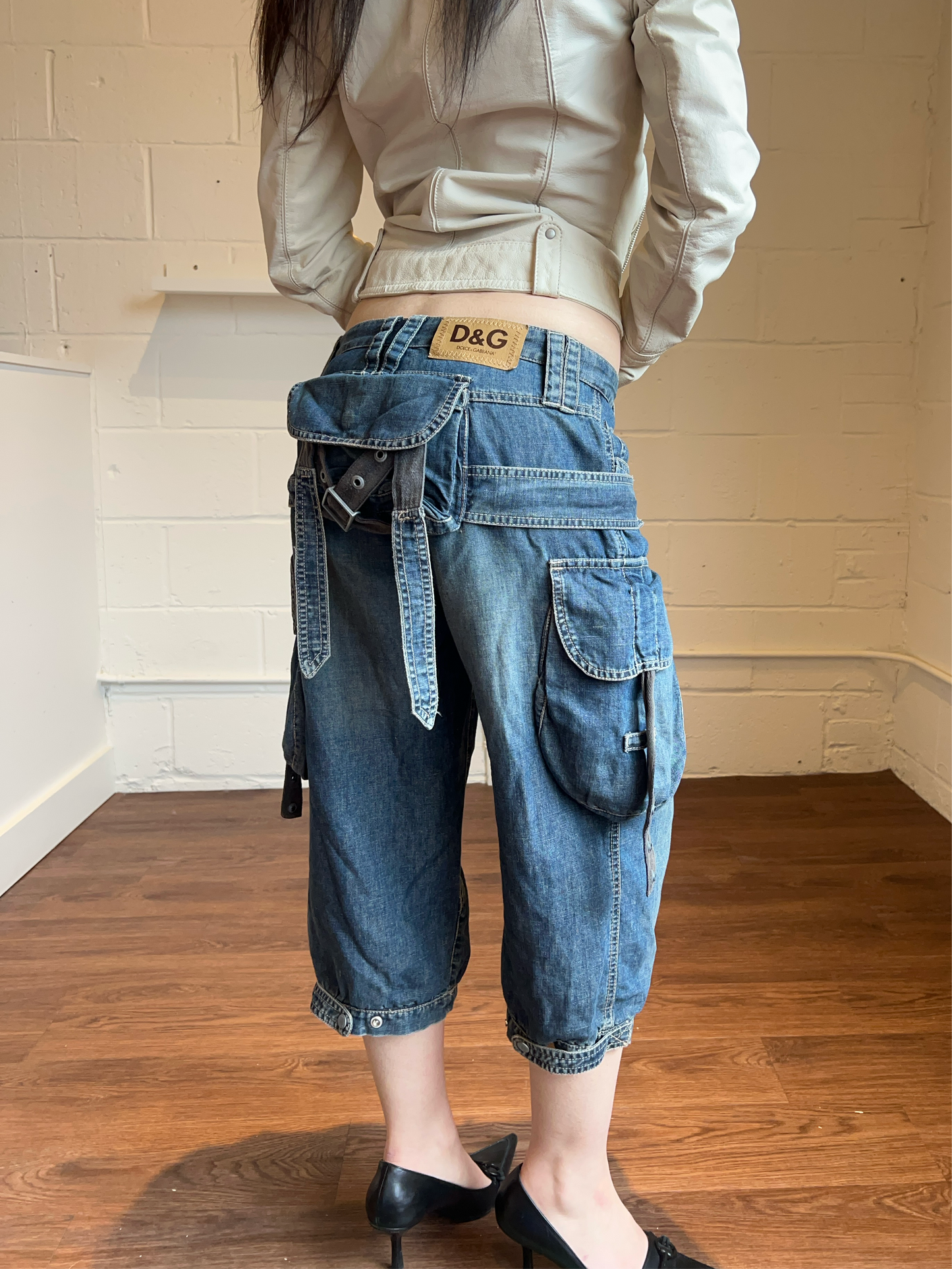 D&G S/S 2004 Denim Parachute Cargo Shorts