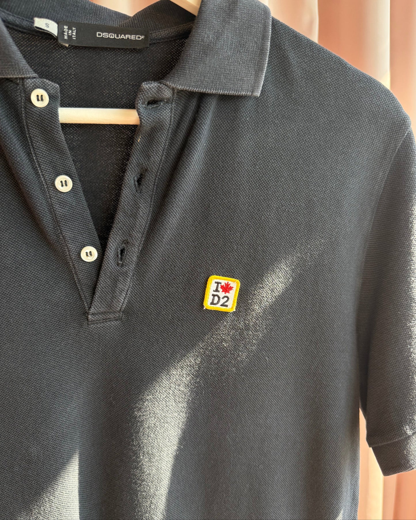 Dsquared² Logo Patch Black Polo Shirt