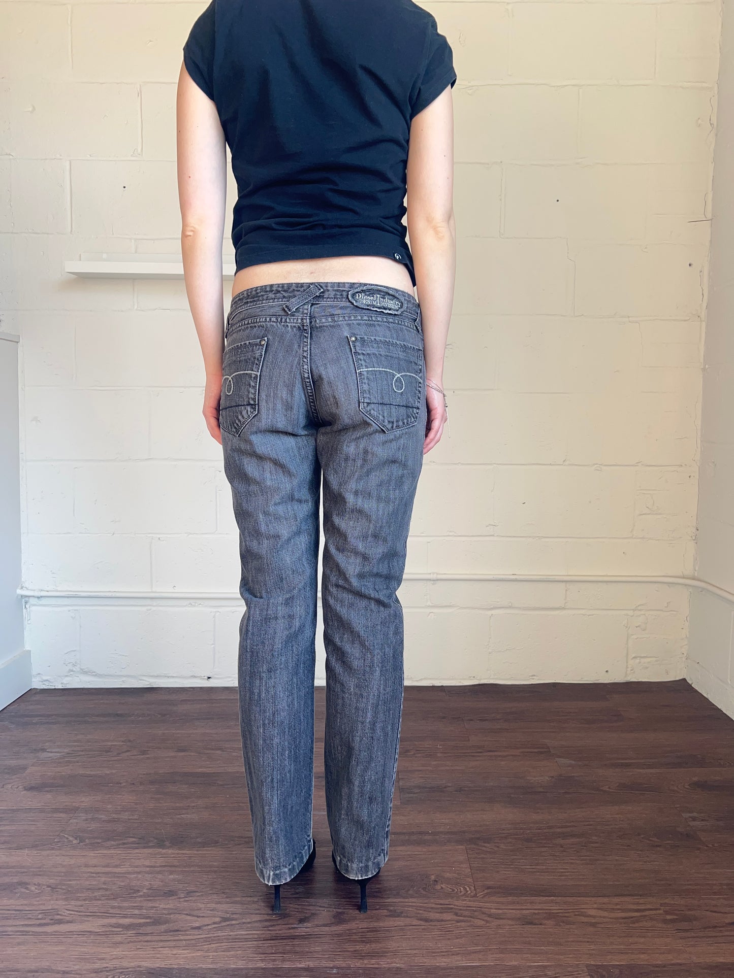 Diesel Grey Straight Leg Low Rise Denim