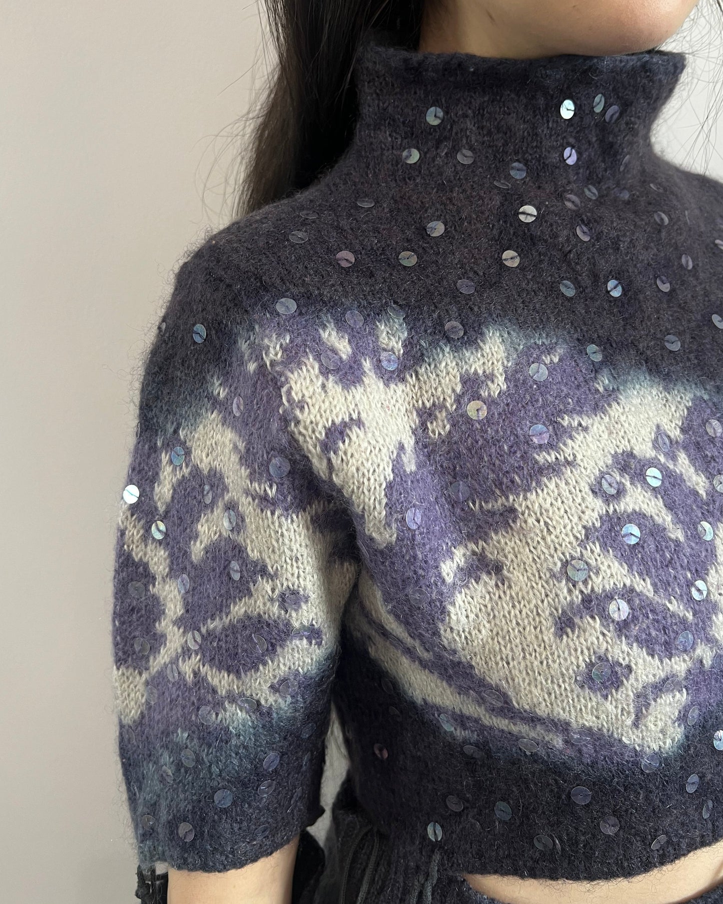 Sportmax Code Sequins Knit Turtleneck