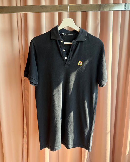 Dsquared² Logo Patch Black Polo Shirt