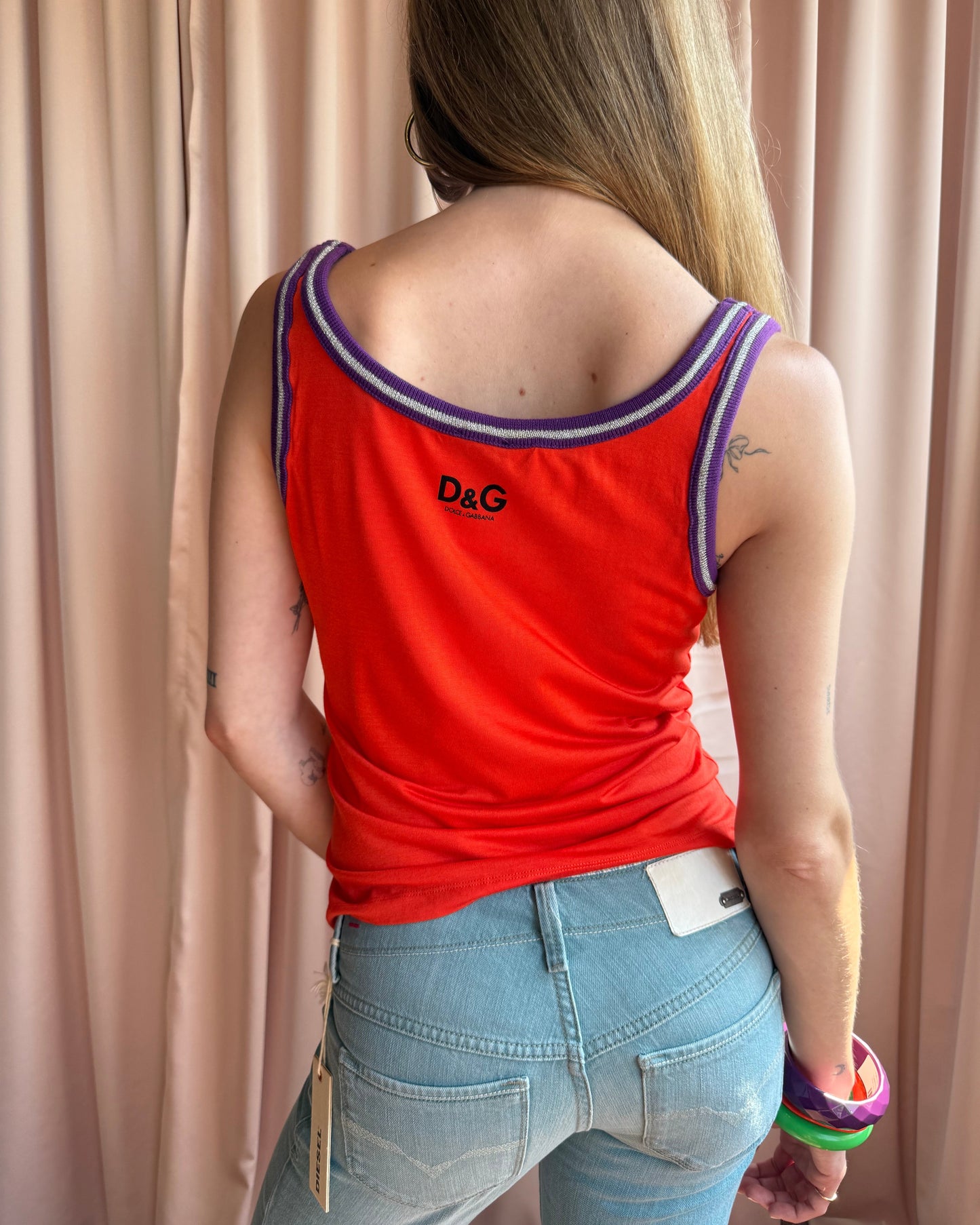 D&G 2000’s “Helvetica” Graphic Ringer Tank Top