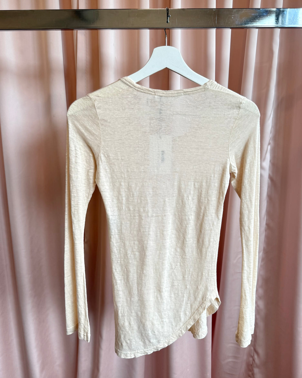 Isabel Marant Étoile Cream Linen Long Sleeve Top