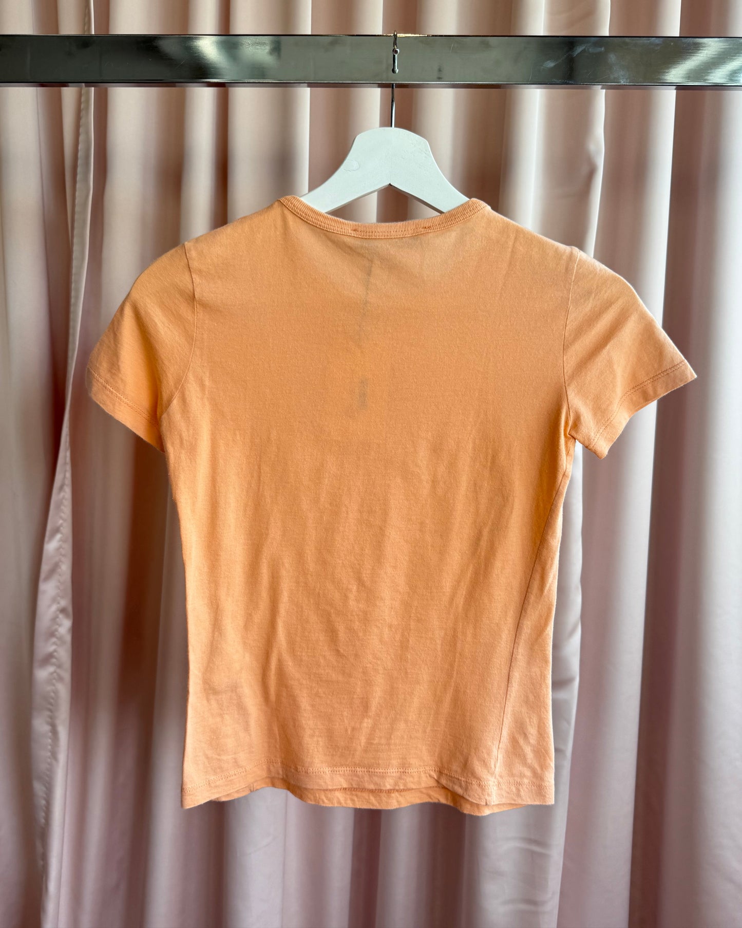 See by Chloé Peach Rhinestone Logo T-Shirt