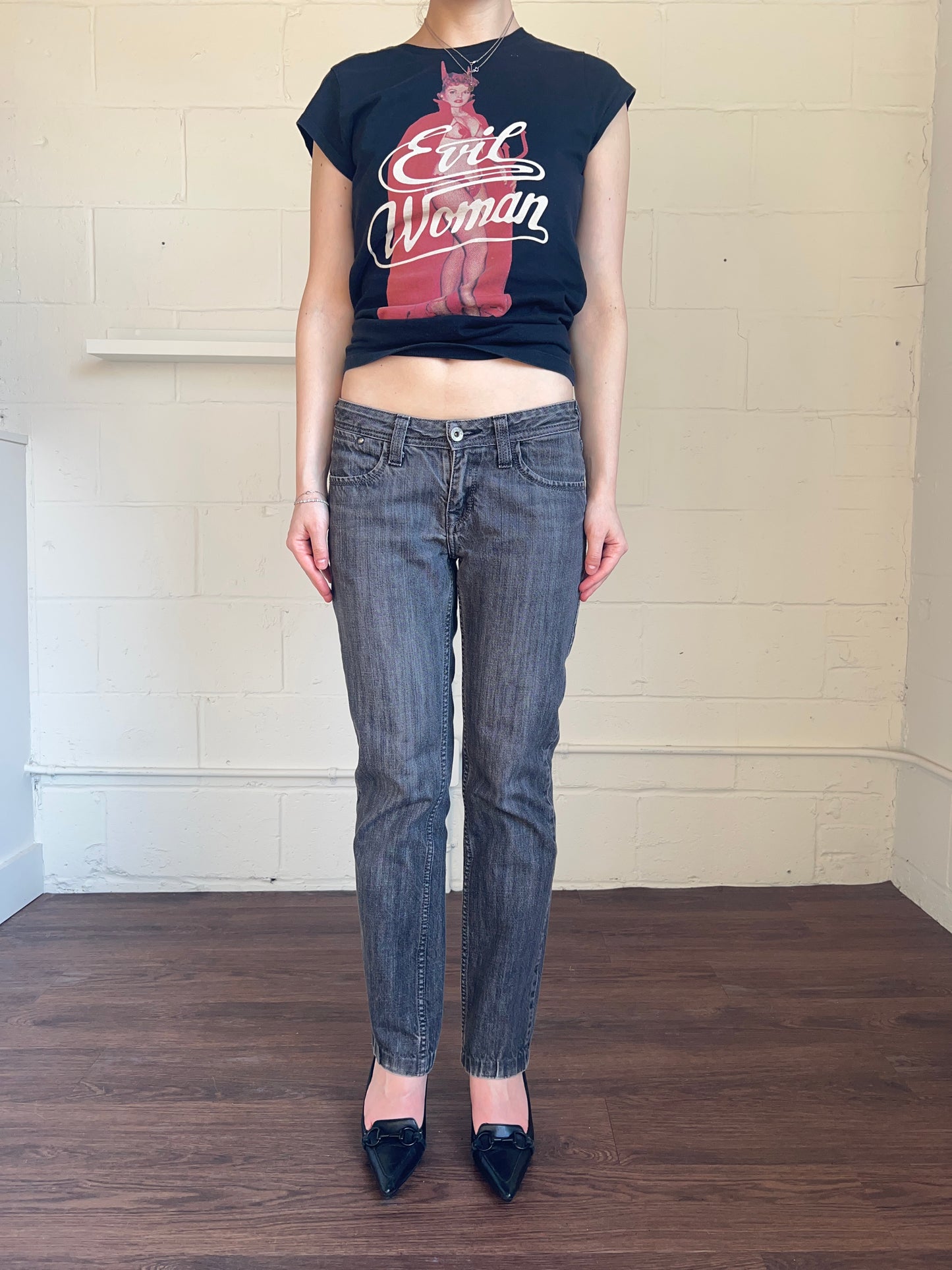 Diesel Grey Straight Leg Low Rise Denim