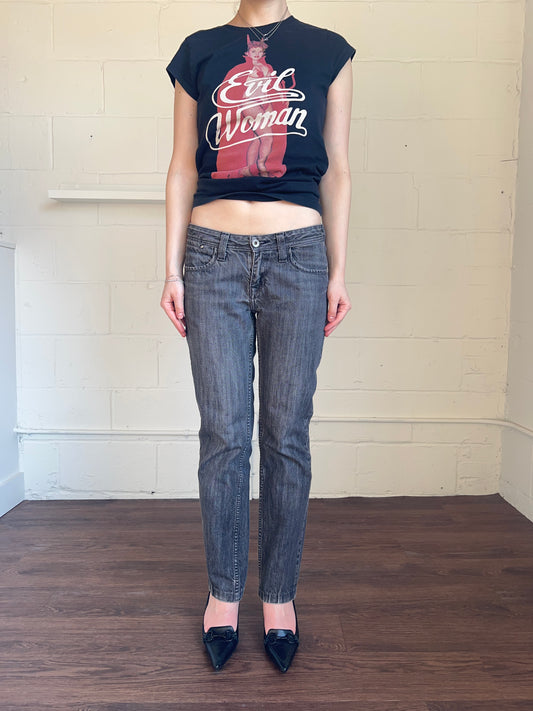 Diesel Grey Straight Leg Low Rise Denim