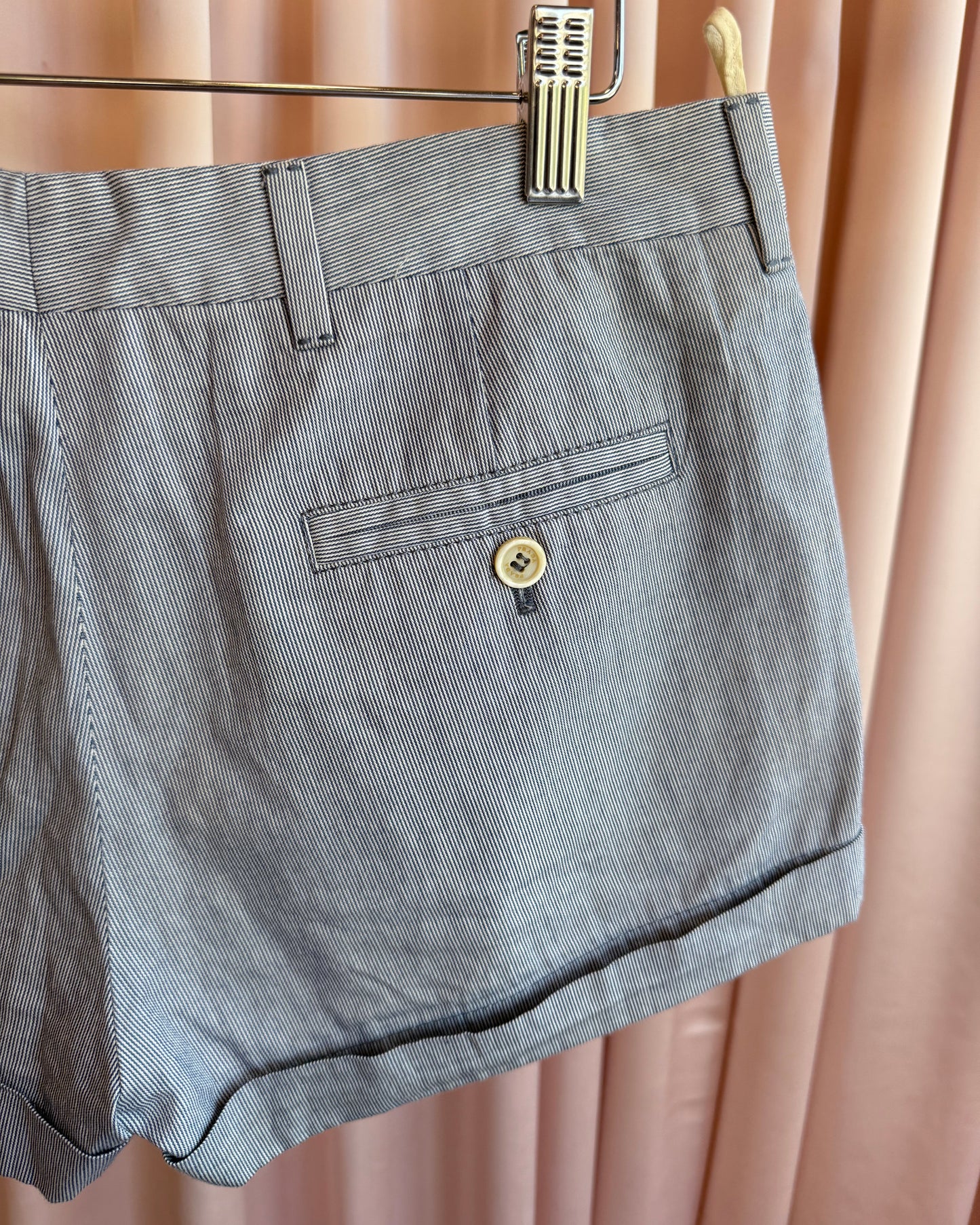 Prada Sport Blue & White Striped Cotton Mini Shorts