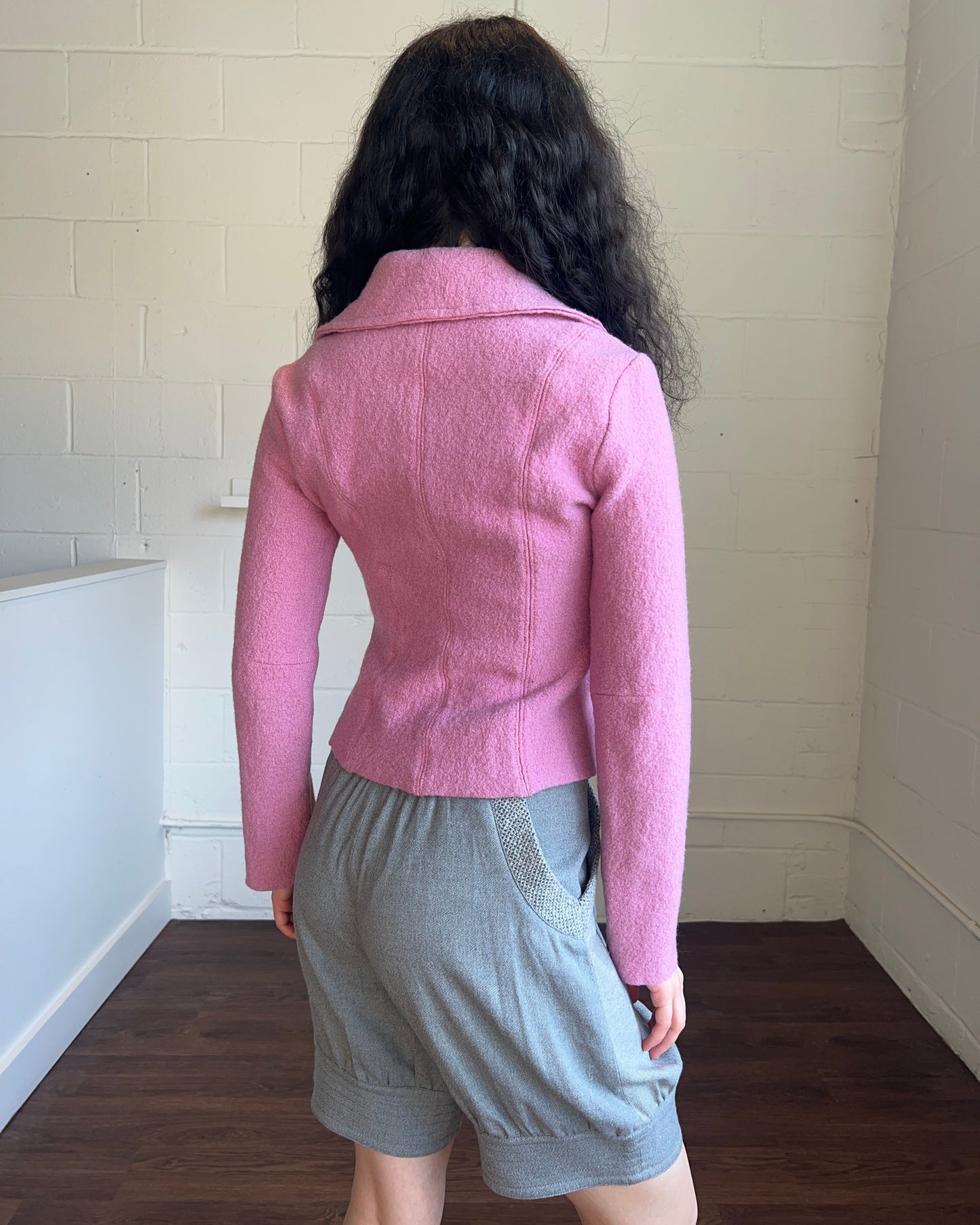 Pink Wool Blazer Jacket