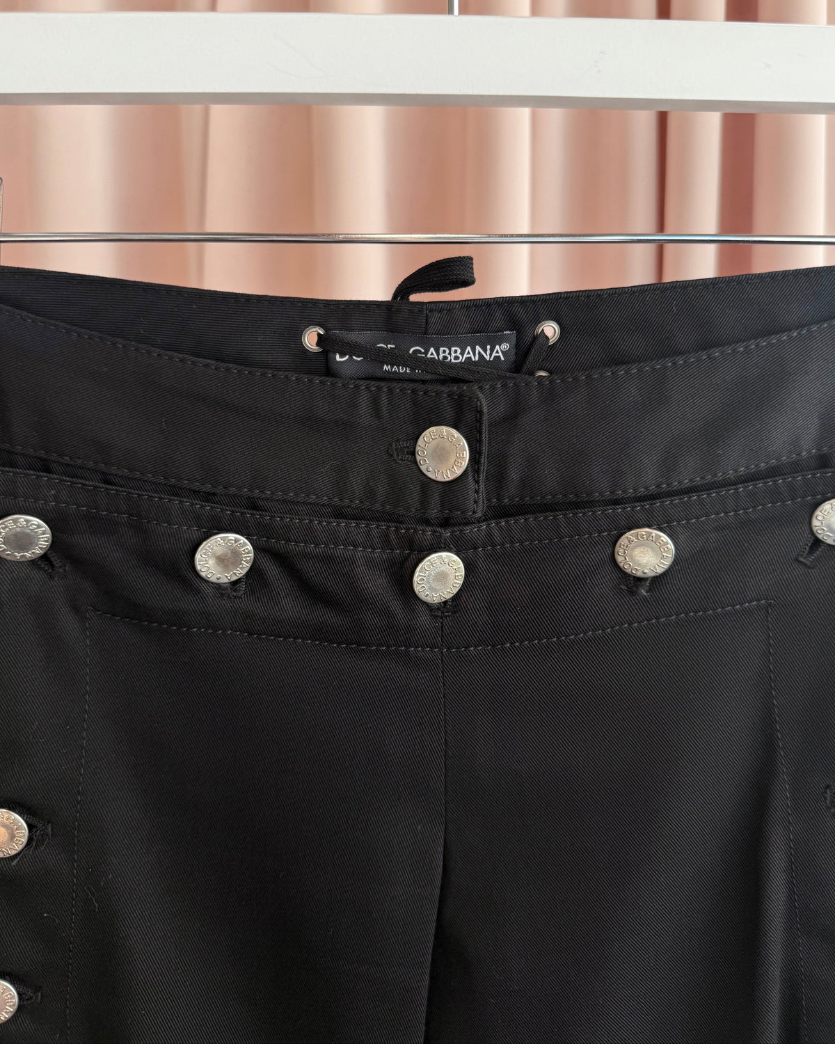 Dolce & Gabbana S/S 2003 Black Sailor Button Trousers