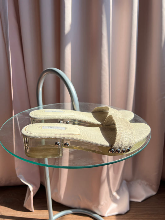 Prada S/S 2010 Woven Lucite Sandals