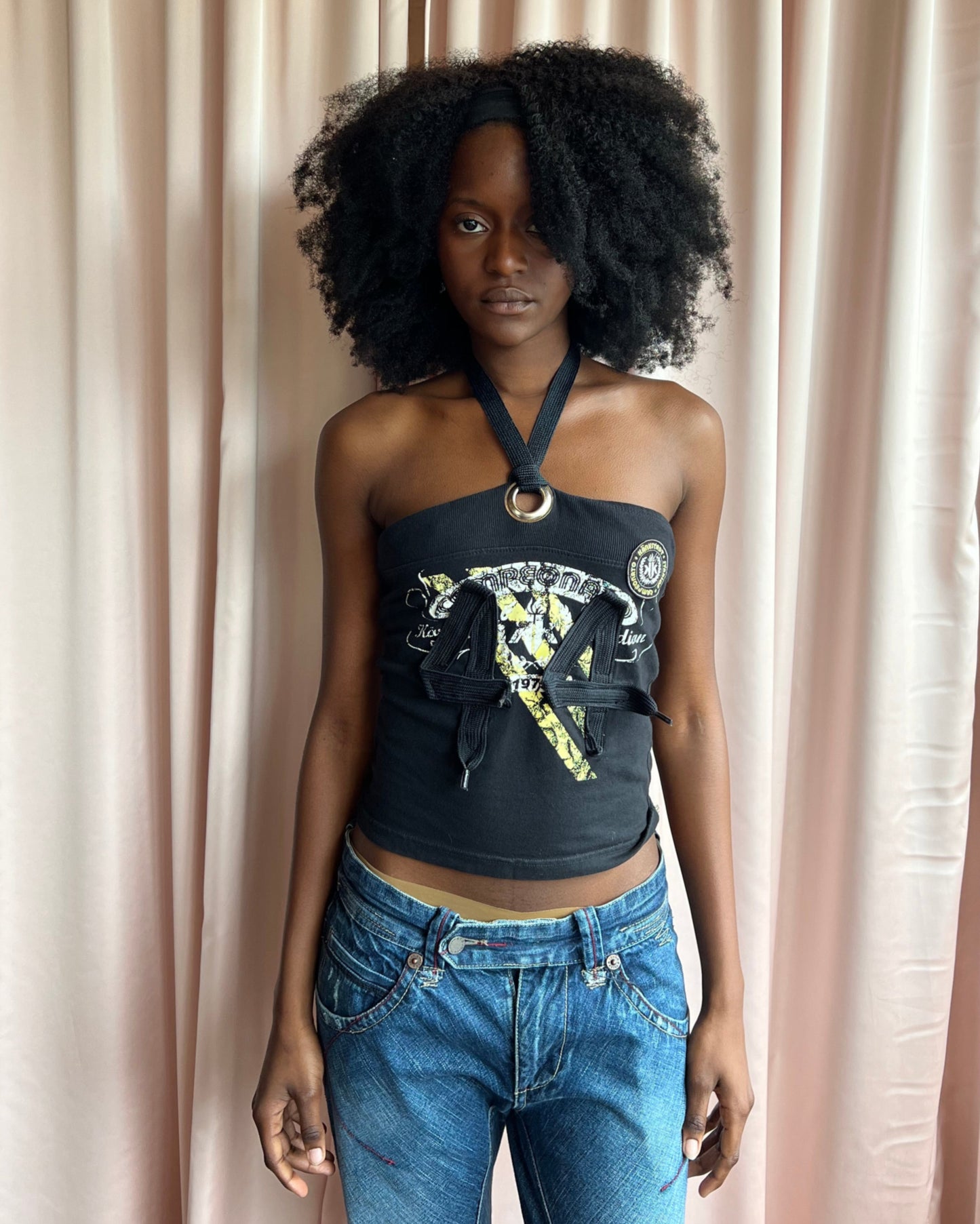 KÄRV Sporty "44" Black Halter Top