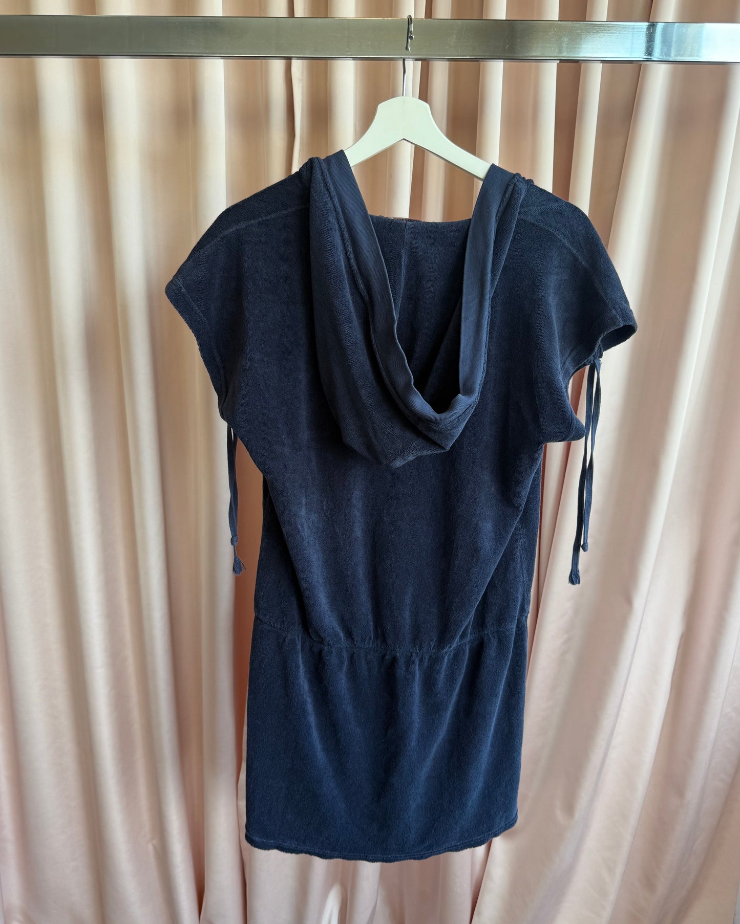 Juicy Couture Hooded Navy Terry Cloth Dress