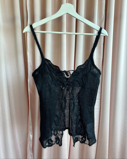 Japanese Brand Mohair Blend Lace Cami