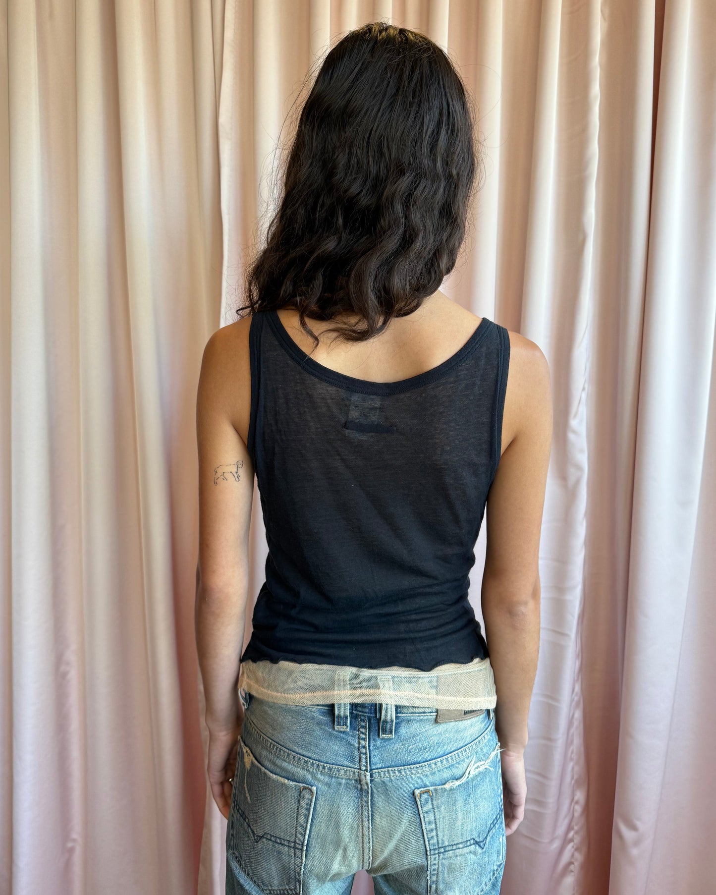 Jean Paul Gaultier Double Layered Mesh Hook & Eye Tank Top