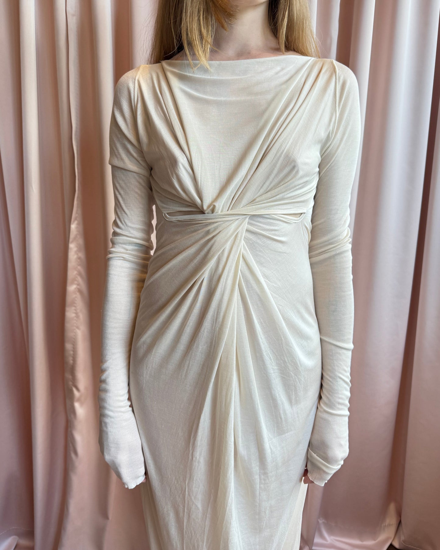 Rick Owens Lilies Silk Jersey Full Length Dress