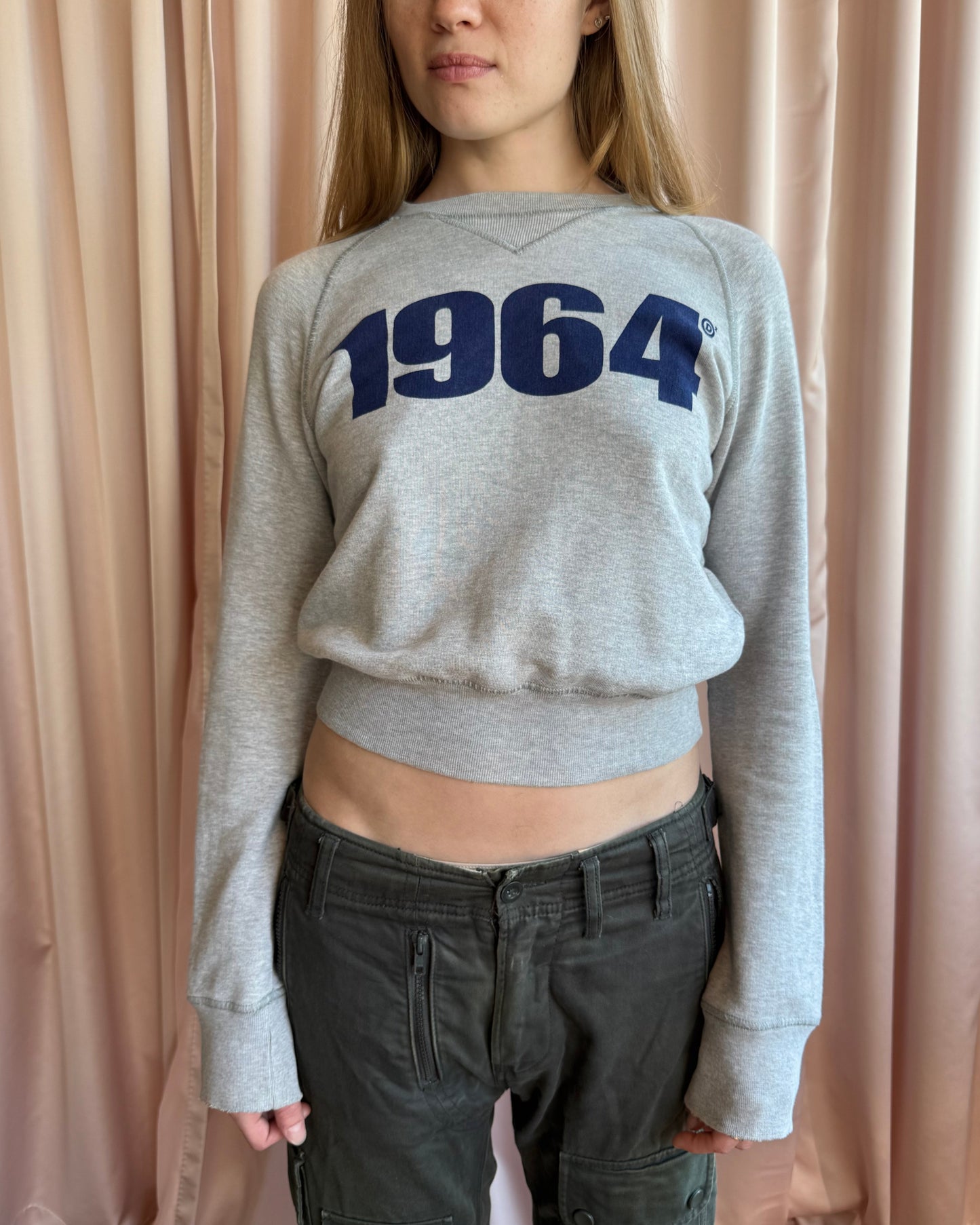 Dsquared² S/S 2004 "1964" Cropped Grey Sweatshirt